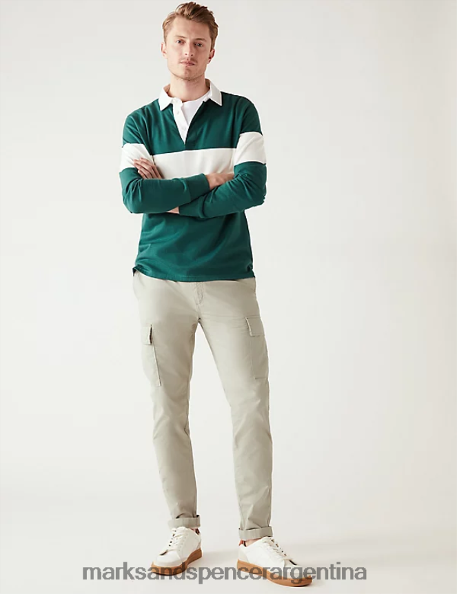 Marks & Spencer hombres pantalones cargo ligeros y de corte slim ropa piedra ligera 46VL6254
