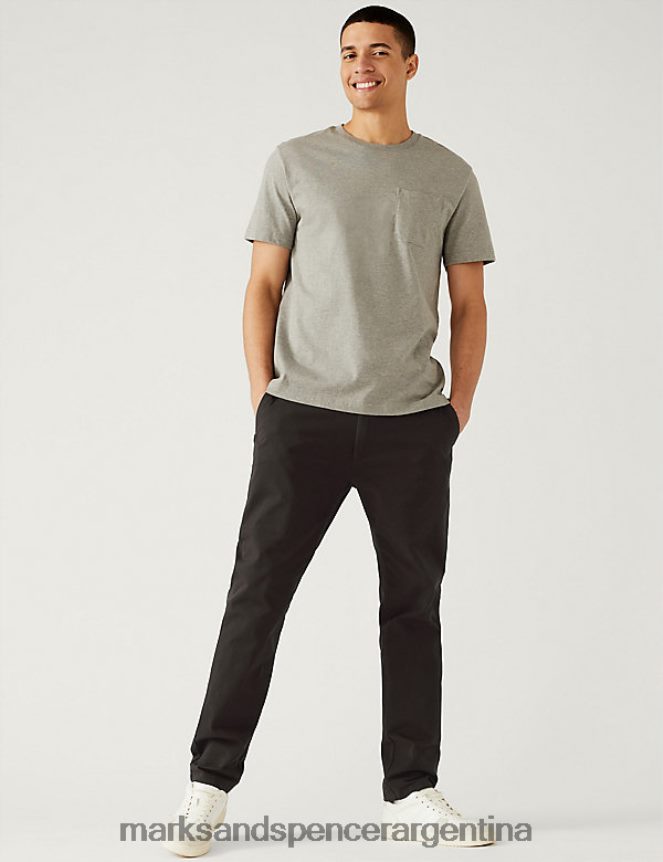 Marks & Spencer hombres pantalones chinos slim fit ropa marrón 46VL5306