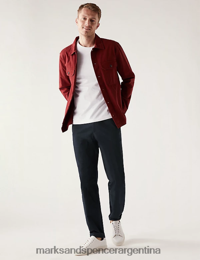 Marks & Spencer hombres pantalones tapered con cintura elástica ropa Armada 46VL5352