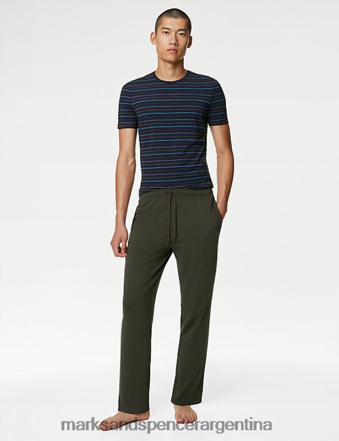 Marks & Spencer hombres Pantalones de pijama supersuaves en mezcla de algodón Supima ropa hojas perennes 46VL6968