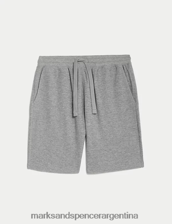 Marks & Spencer hombres pantalones cortos de estar por casa de puro algodón ropa marga gris 46VL7284