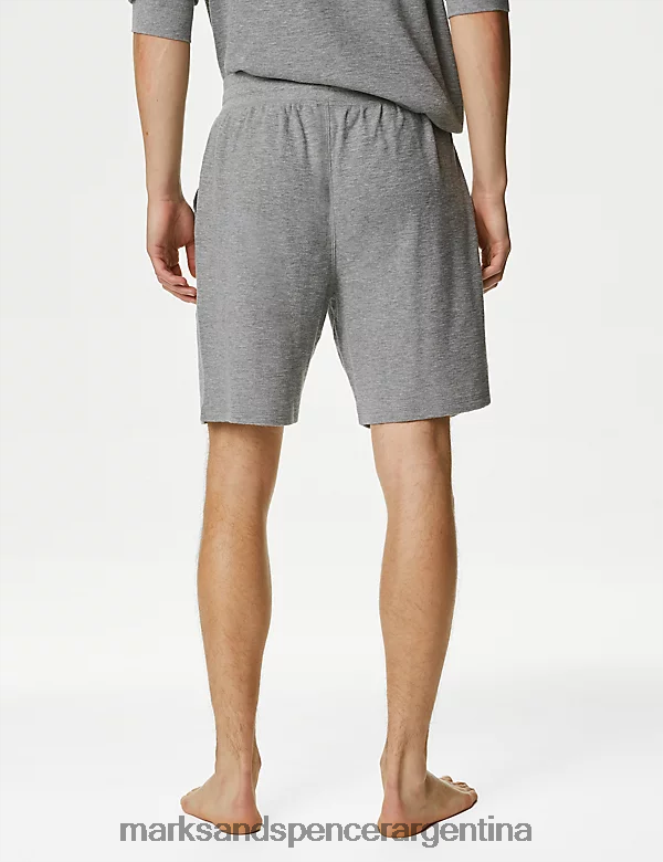 Marks & Spencer hombres pantalones cortos de estar por casa de puro algodón ropa marga gris 46VL7284