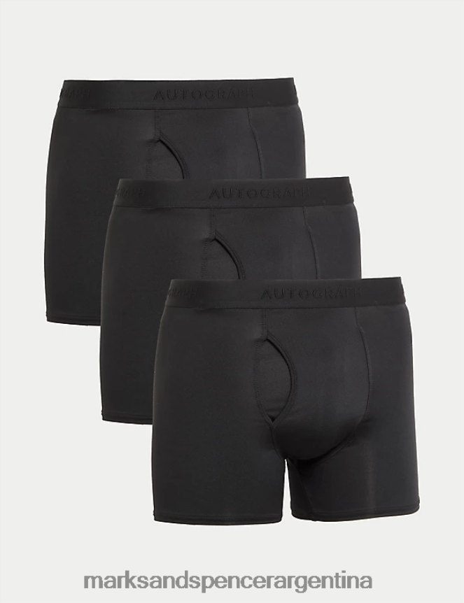 Marks & Spencer hombres Paquete de 3 calzoncillos de micropiel. ropa negro 46VL5726