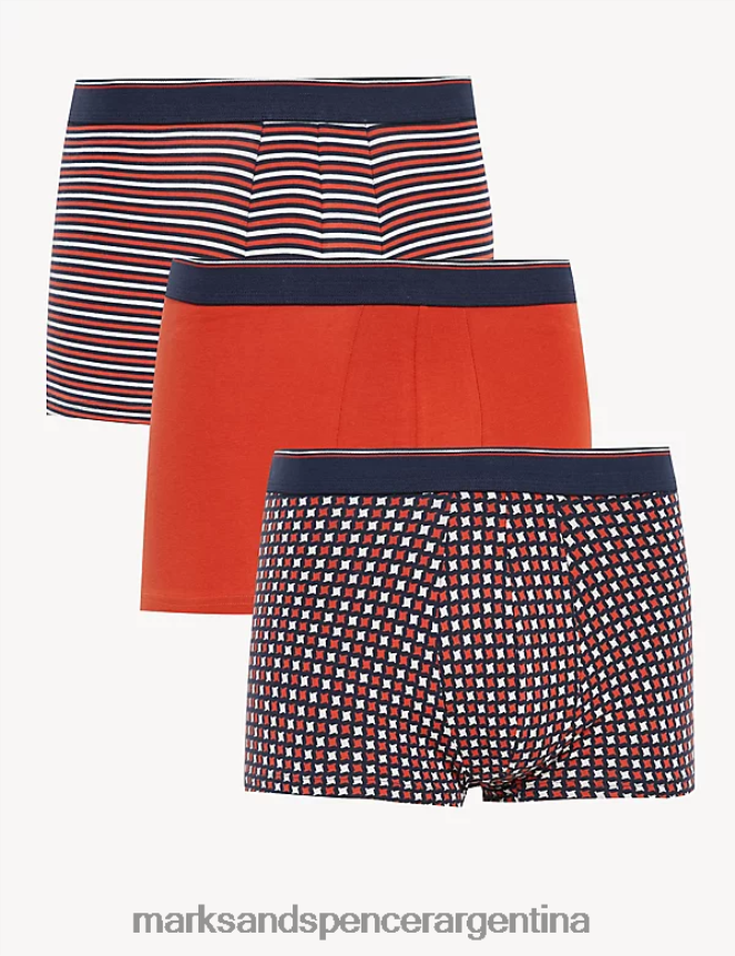 Marks & Spencer hombres Paquete de 3 calzoncillos hipster frescos y ricos en algodón ropa cobre 46VL5192