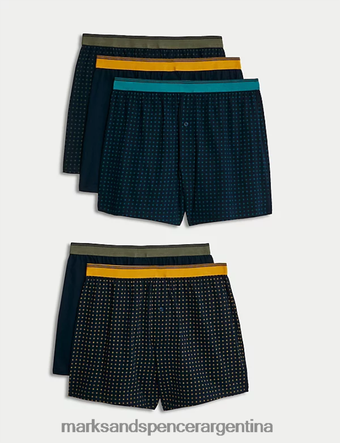 Marks & Spencer hombres Paquete de 5 bóxers de punto fresco y de puro algodón ropa multi 46VL4896