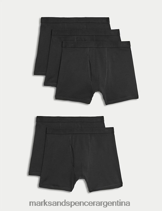 Marks & Spencer hombres Paquete de 5 calzoncillos Cool & Fresh de puro algodón ropa negro 46VL5254