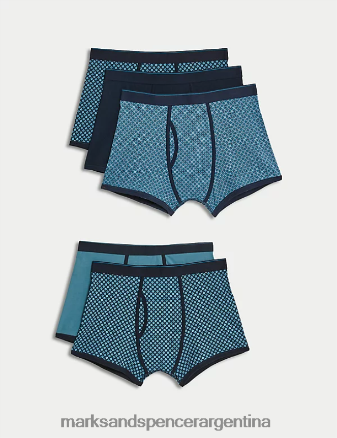 Marks & Spencer hombres Paquete de 5 calzoncillos frescos y ricos en algodón ropa turquesa medio 46VL4748