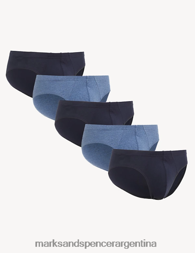 Marks & Spencer hombres Paquete de 5 combinaciones frescas y frescas de puro algodón ropa mezcla de mezclilla 46VL7222