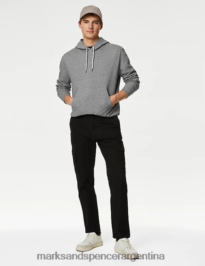 Marks & Spencer hombres sudadera con capucha de puro algodón ropa gris 46VL6272