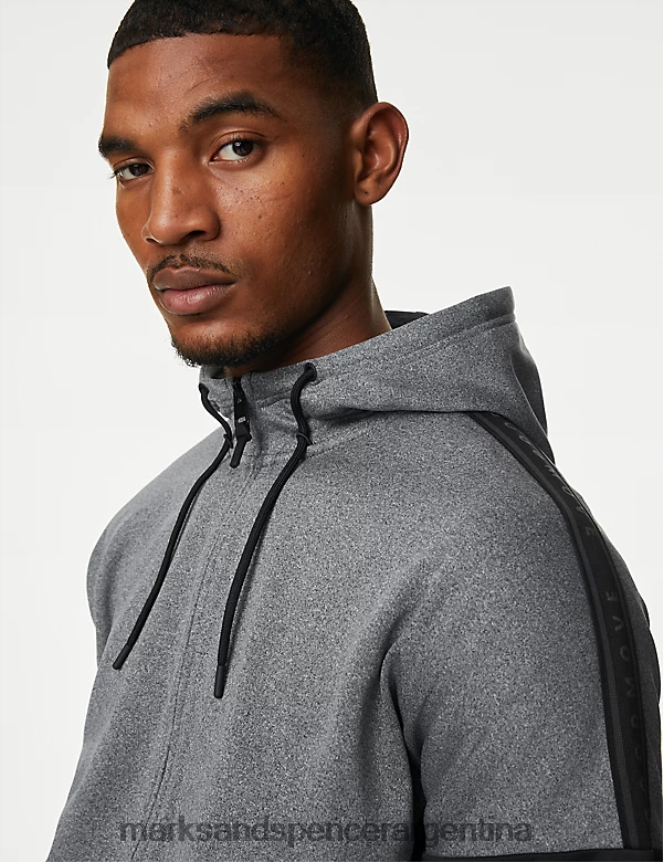 Marks & Spencer hombres sudadera con capucha y cremallera ropa mezcla gris 46VL5602