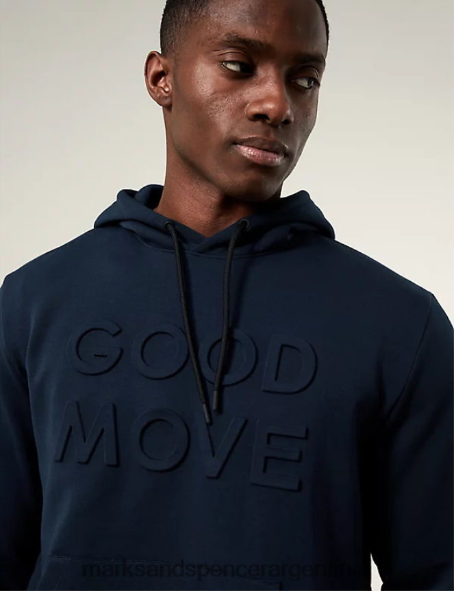 Marks & Spencer hombres sudadera con capucha y gráfico rico en algodón ropa Armada 46VL5348