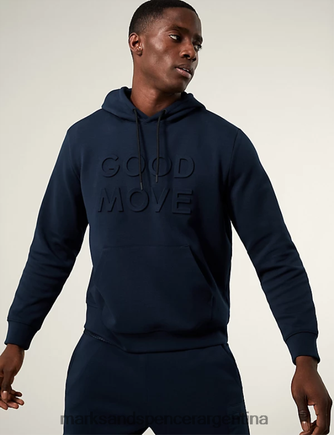Marks & Spencer hombres sudadera con capucha y gráfico rico en algodón ropa Armada 46VL5348