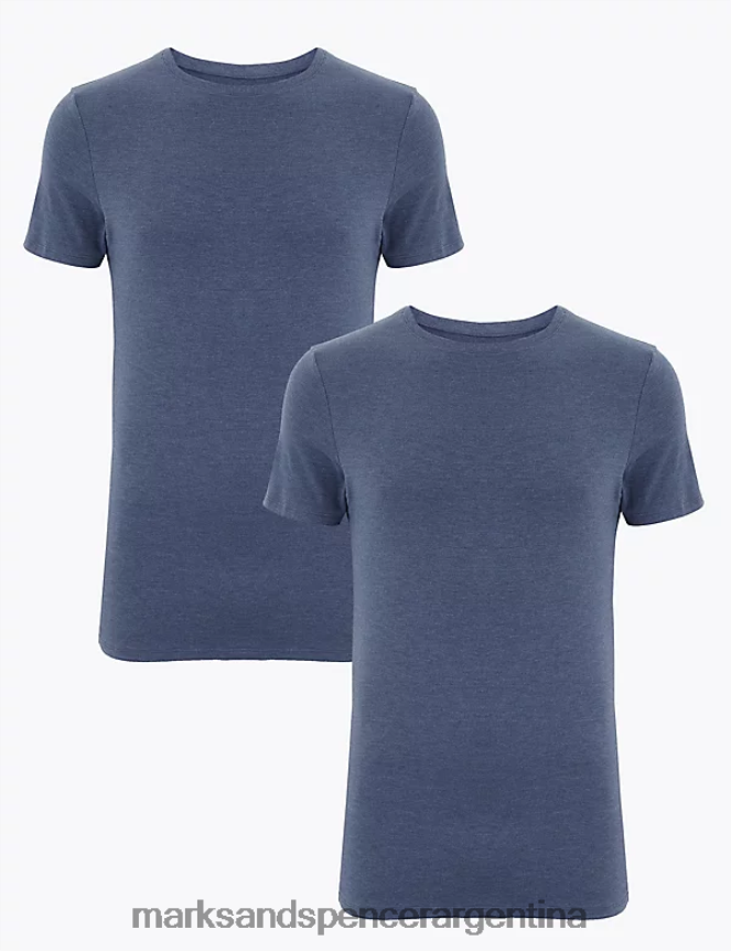 Marks & Spencer hombres Pack de 2 tops térmicos ligeros de manga corta Heatgen ropa mezclilla 46VL7004