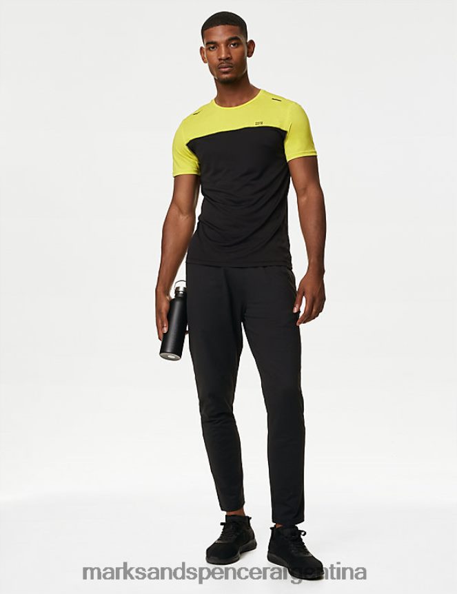 Marks & Spencer hombres camiseta de entrenamiento con bloques de color ropa mezcla negra 46VL6440