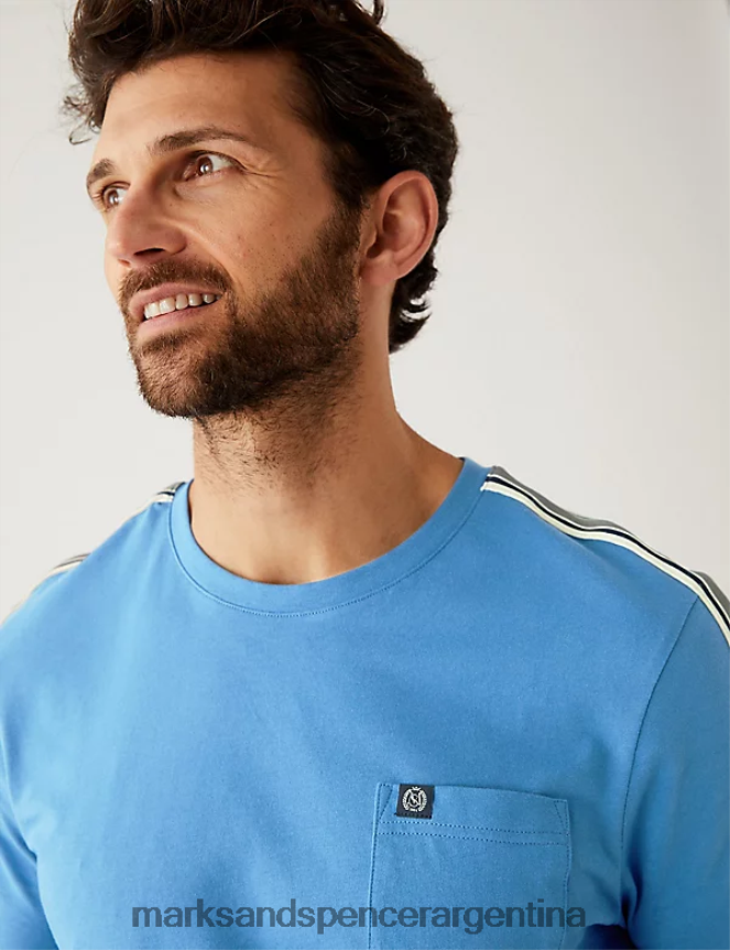 Marks & Spencer hombres camiseta de puro algodón ropa océano 46VL4856