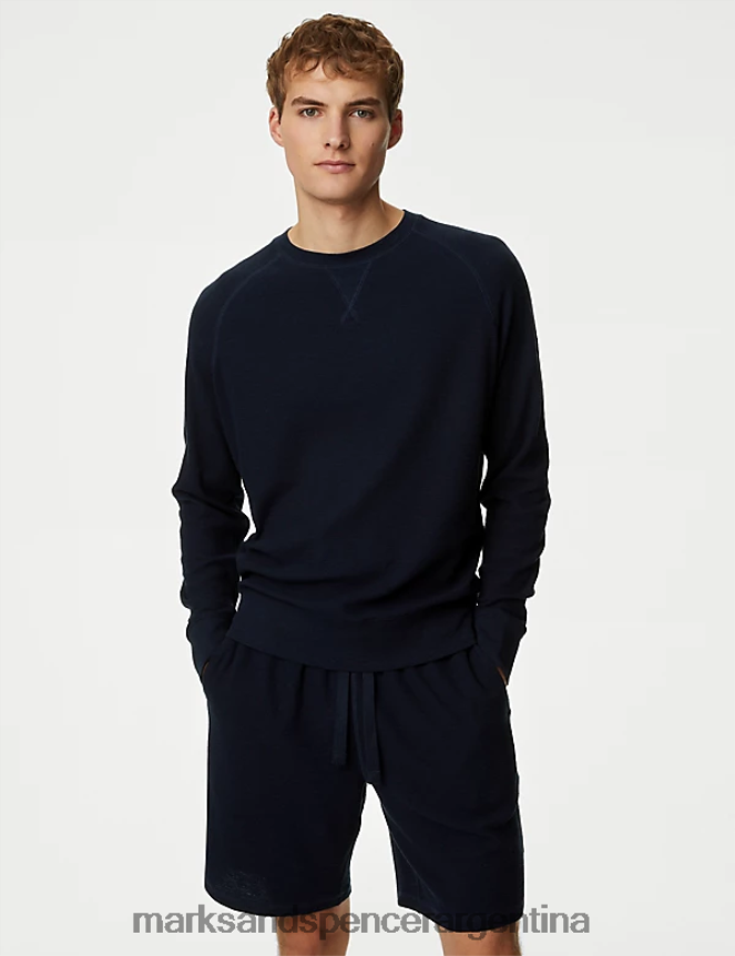 Marks & Spencer hombres sudadera loungewear de puro algodón ropa Armada 46VL7162