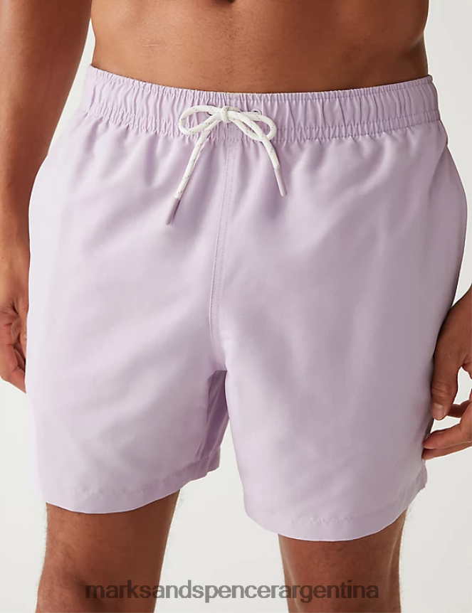 Marks & Spencer hombres shorts de baño de secado rápido ropa lila suave 46VL5128