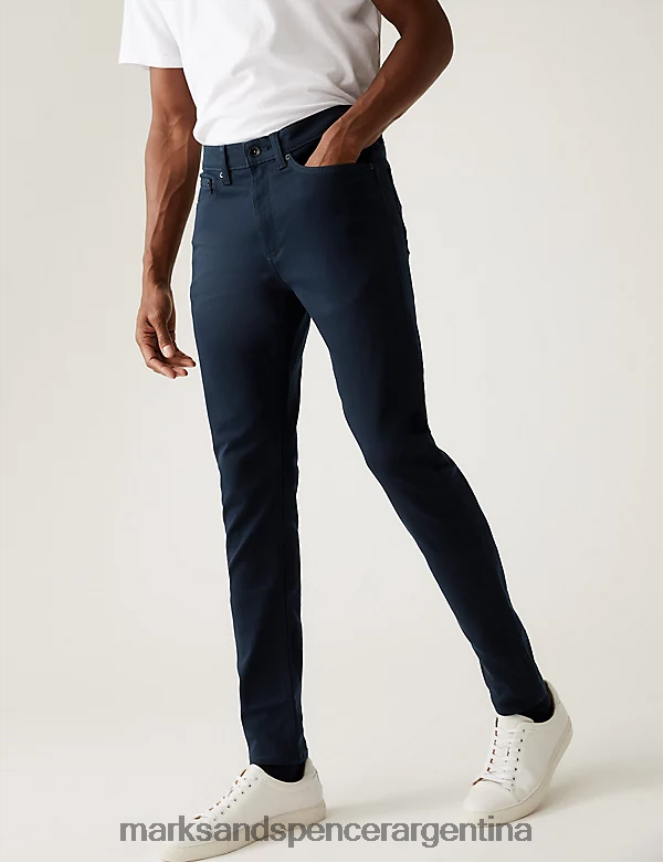 Marks & Spencer hombres jeans ajustados con flexión 360 ropa azul negro 46VL5530