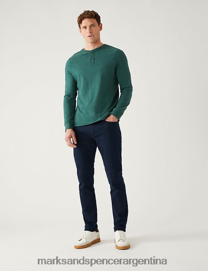 Marks & Spencer hombres jeans ajustados con flexión 360 ropa azul negro 46VL6648