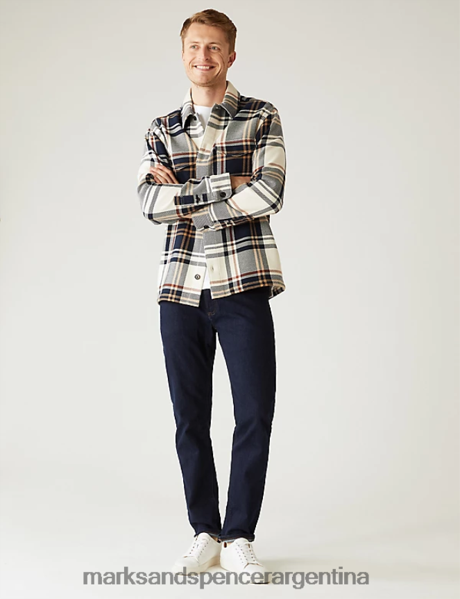 Marks & Spencer hombres jeans ajustados y elásticos ropa índigo 46VL5428