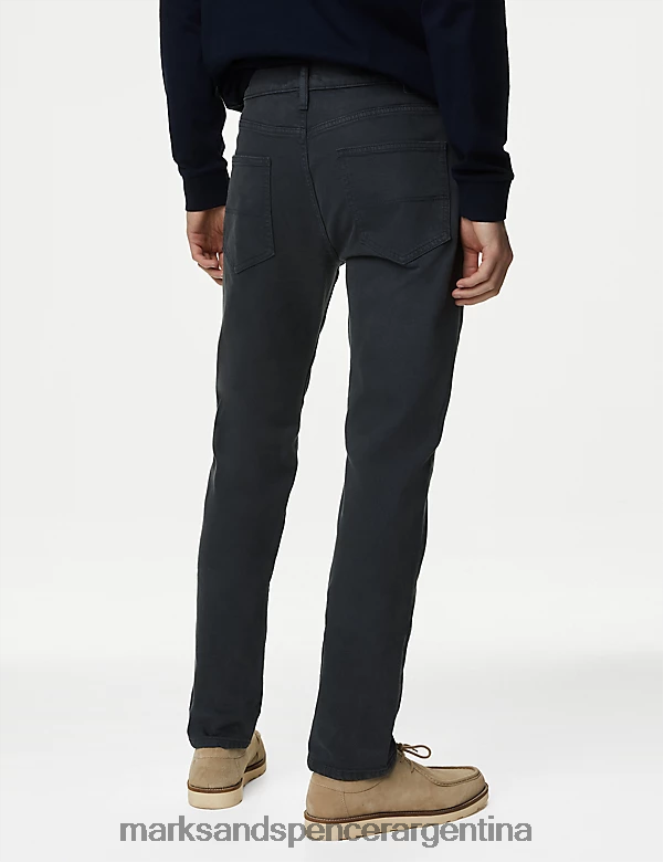 Marks & Spencer hombres jeans elásticos teñidos en té de corte slim ropa carbón 46VL5778