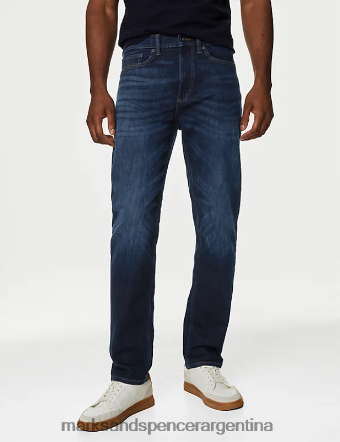 Marks & Spencer hombres jeans rectos con flexión 360 ropa índigo 46VL7046