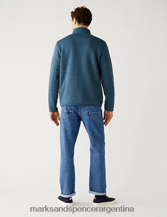 Marks & Spencer hombres vaqueros holgados rígidos con lavado vintage ropa azul medio 46VL5970