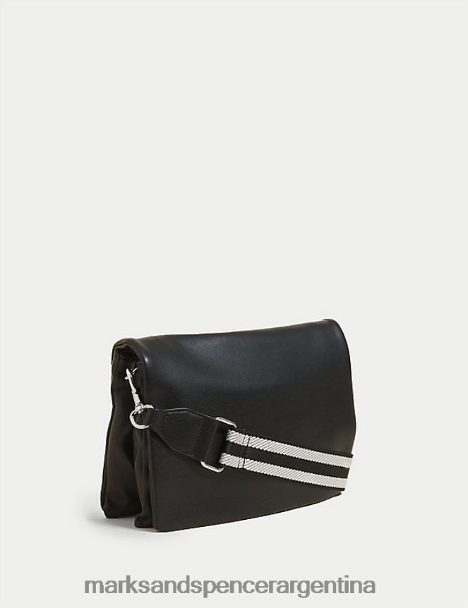 Marks & Spencer mujer bandolera tipo mensajero de piel sintética accesorios negro 46VL2748