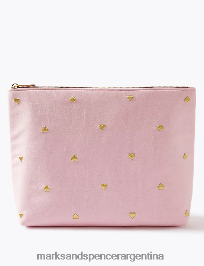 Marks & Spencer mujer bolsa de maquillaje de corazón accesorios rosa 46VL3310