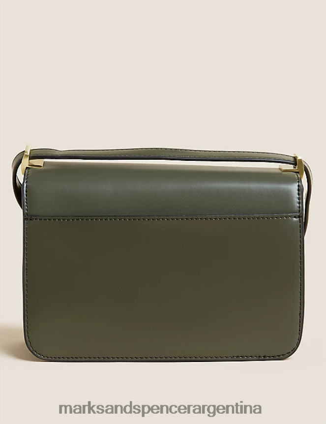 Marks & Spencer mujer bolso bandolera de piel sintética accesorios caqui claro 46VL934