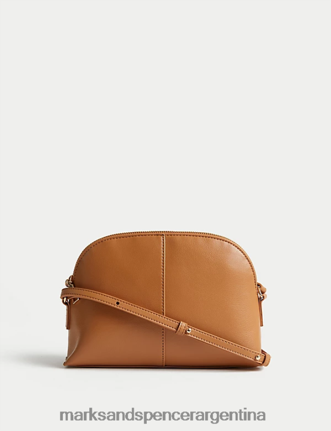 Marks & Spencer mujer bolso bandolera de piel sintética accesorios latté 46VL1154