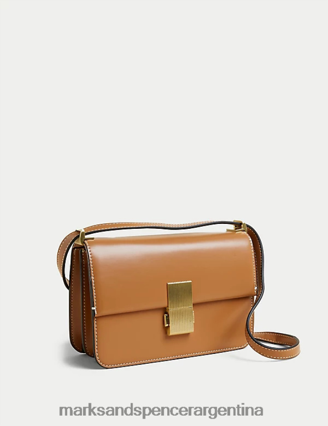 Marks & Spencer mujer bolso bandolera de piel sintética accesorios latté 46VL1294
