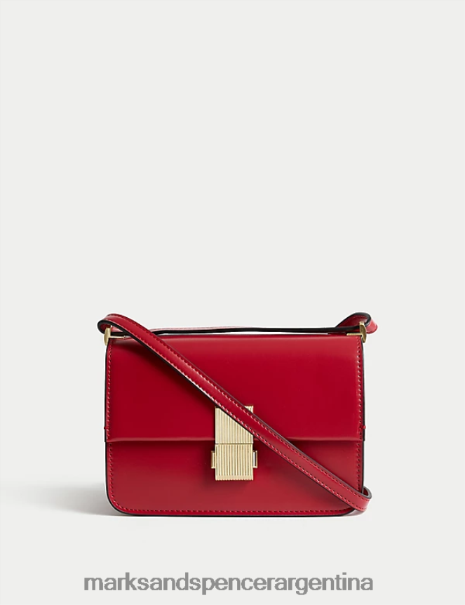 Marks & Spencer mujer bolso bandolera de piel sintética accesorios rojo 46VL1296