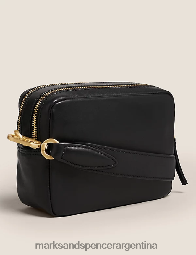 Marks & Spencer mujer bolso cruzado de cuero para cámara accesorios negro 46VL3156