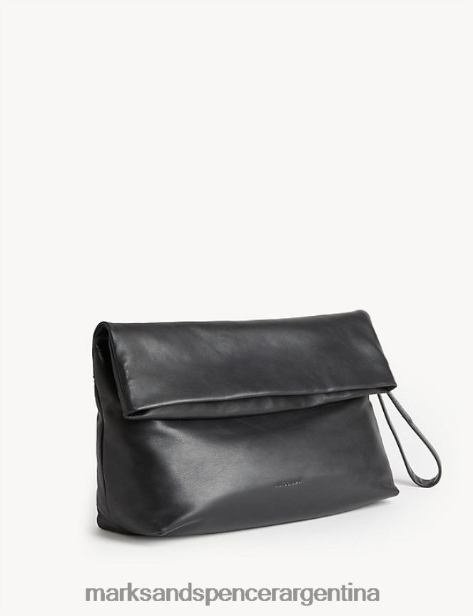 Marks & Spencer mujer bolso de mano de cuero accesorios negro 46VL1538