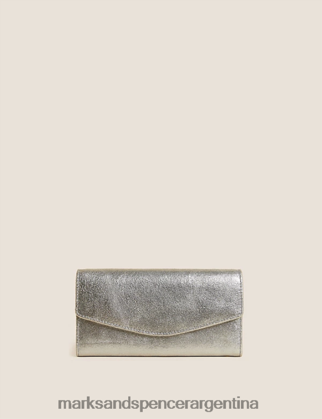 Marks & Spencer mujer bolso plegable grande con efecto de piel de cocodrilo accesorios metálico 46VL3384