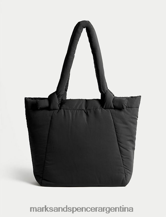 Marks & Spencer mujer bolso shopper acolchado resistente al agua accesorios negro 46VL2772
