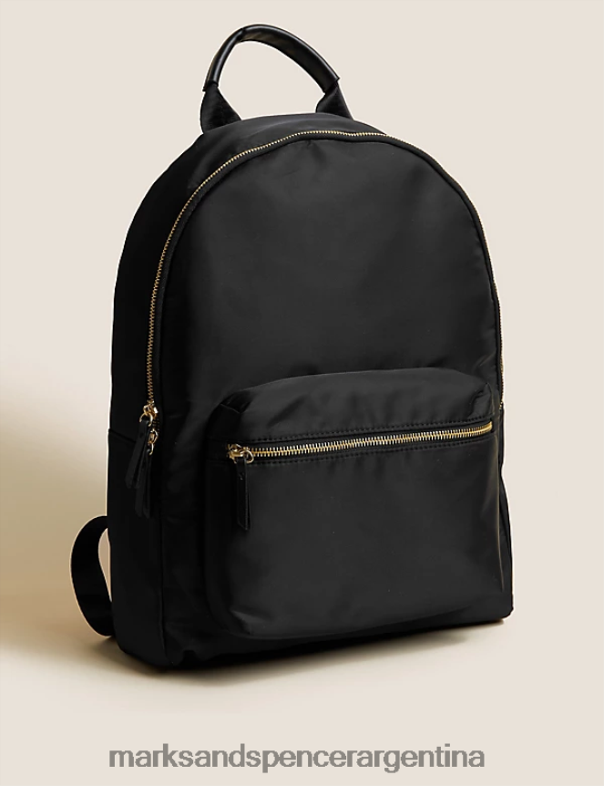Marks & Spencer mujer mochila con cremallera accesorios negro 46VL1284