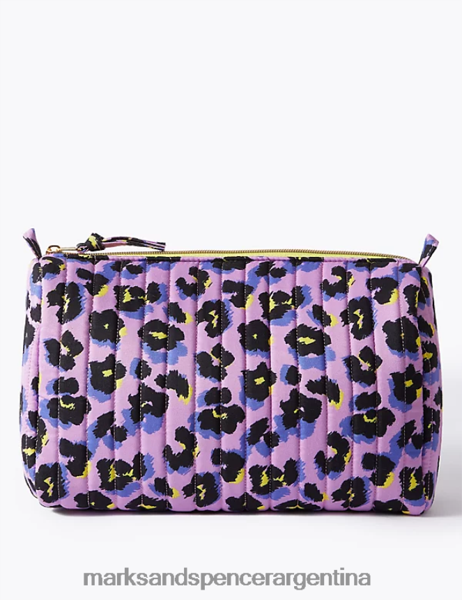 Marks & Spencer mujer neceser de maquillaje con estampado de leopardo accesorios rosa 46VL3318