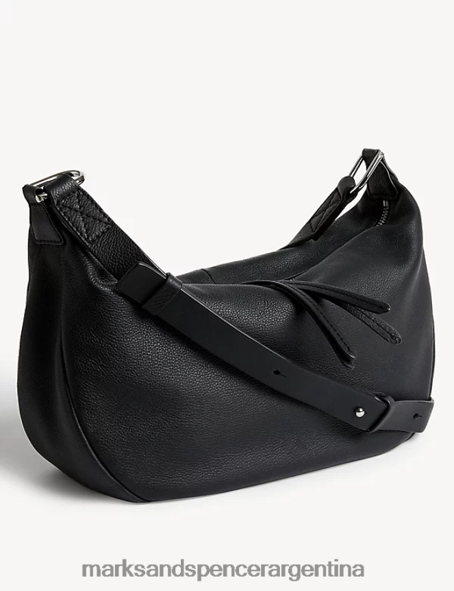 Marks & Spencer mujer bandolera de cuero con doble cremallera accesorios negro 46VL2504