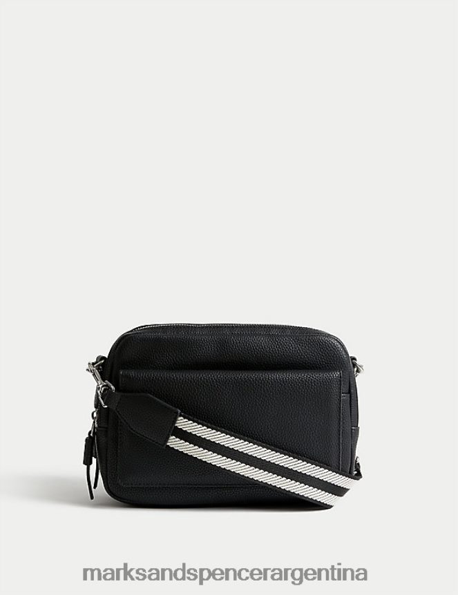 Marks & Spencer mujer bolso cruzado para cámara de piel sintética accesorios negro 46VL804