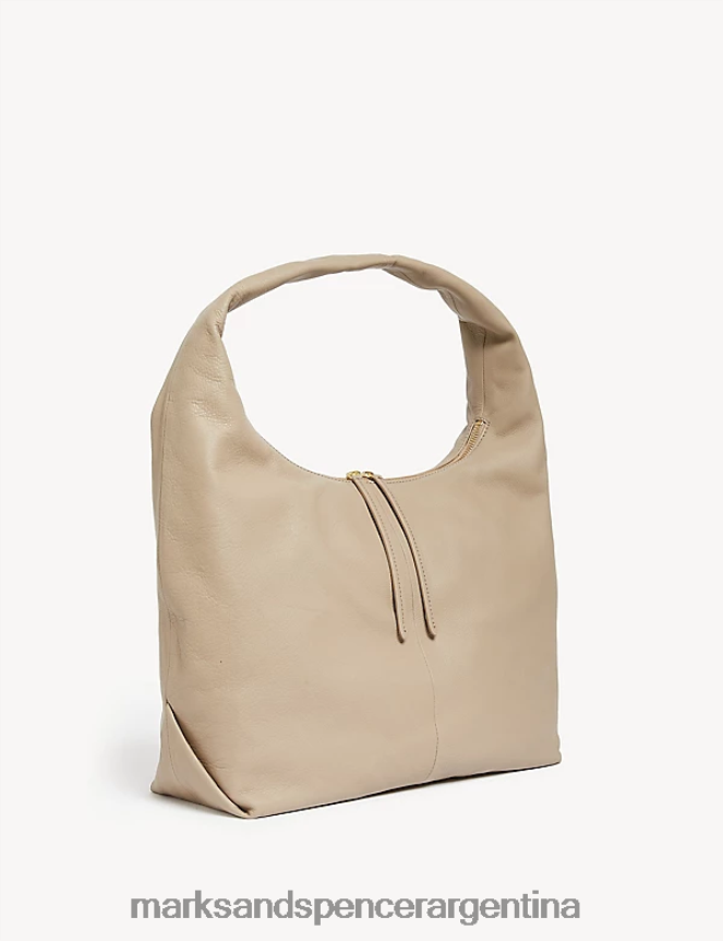 Marks & Spencer mujer bolso de hombro de cuero accesorios champiñón 46VL1494