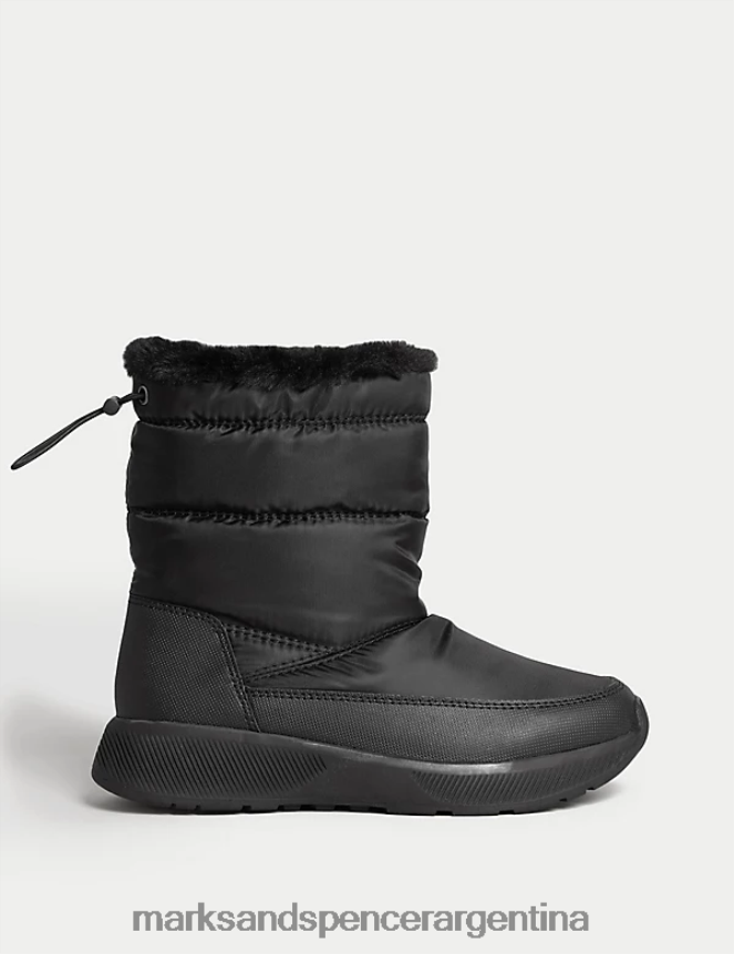 Marks & Spencer mujer botas acolchadas con plataforma plana calzado negro 46VL1892
