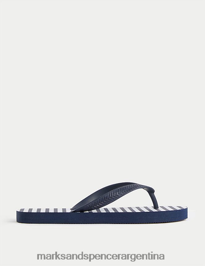 Marks & Spencer mujer chanclas planas con estampado animal calzado mezcla azul marino 46VL2390