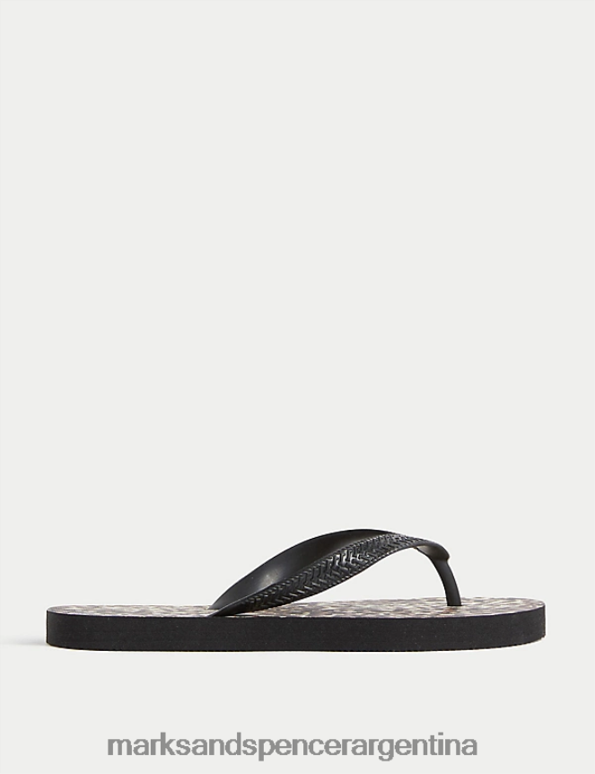 Marks & Spencer mujer chanclas planas con estampado animal calzado mezcla marrón 46VL2062