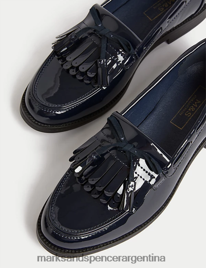 Marks & Spencer mujer mocasines con lazo y borlas de charol calzado Armada 46VL1176