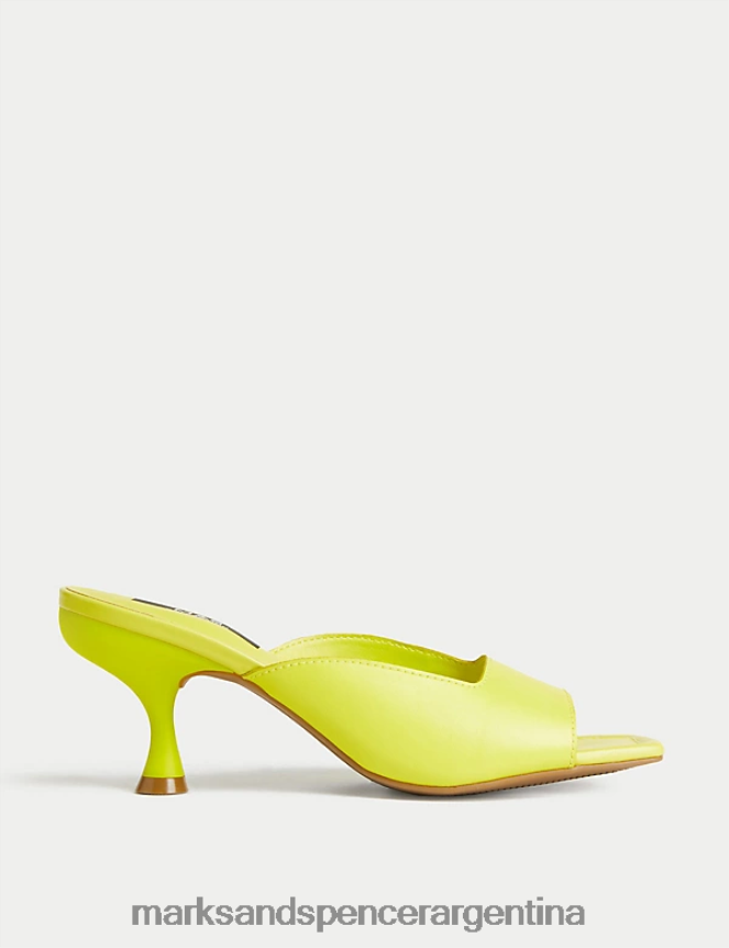 Marks & Spencer mujer mules de cuero con tacón de gatito calzado cal 46VL2458