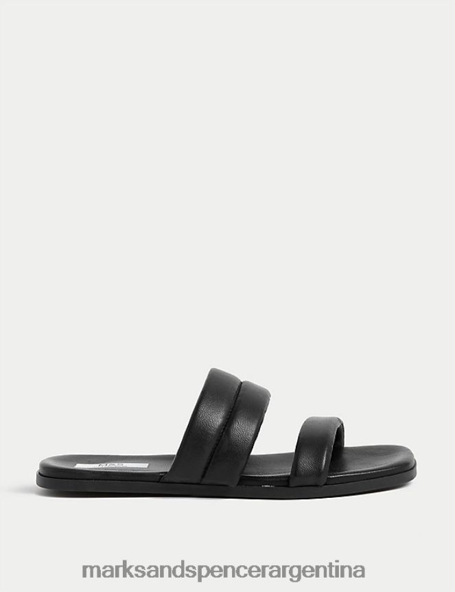 Marks & Spencer mujer mules planos acolchados calzado negro 46VL2332