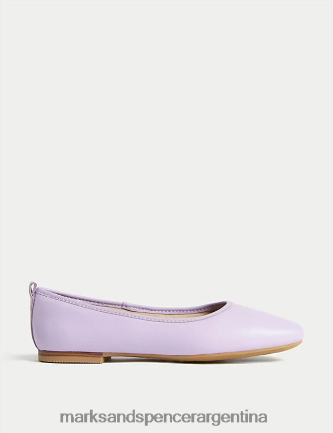 Marks & Spencer mujer bailarinas de cuero calzado lila mediana 46VL914