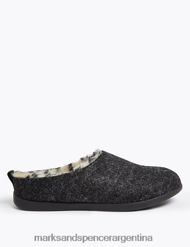 Marks & Spencer mujer pantuflas de fieltro con soporte secreto calzado mezcla gris 46VL3290